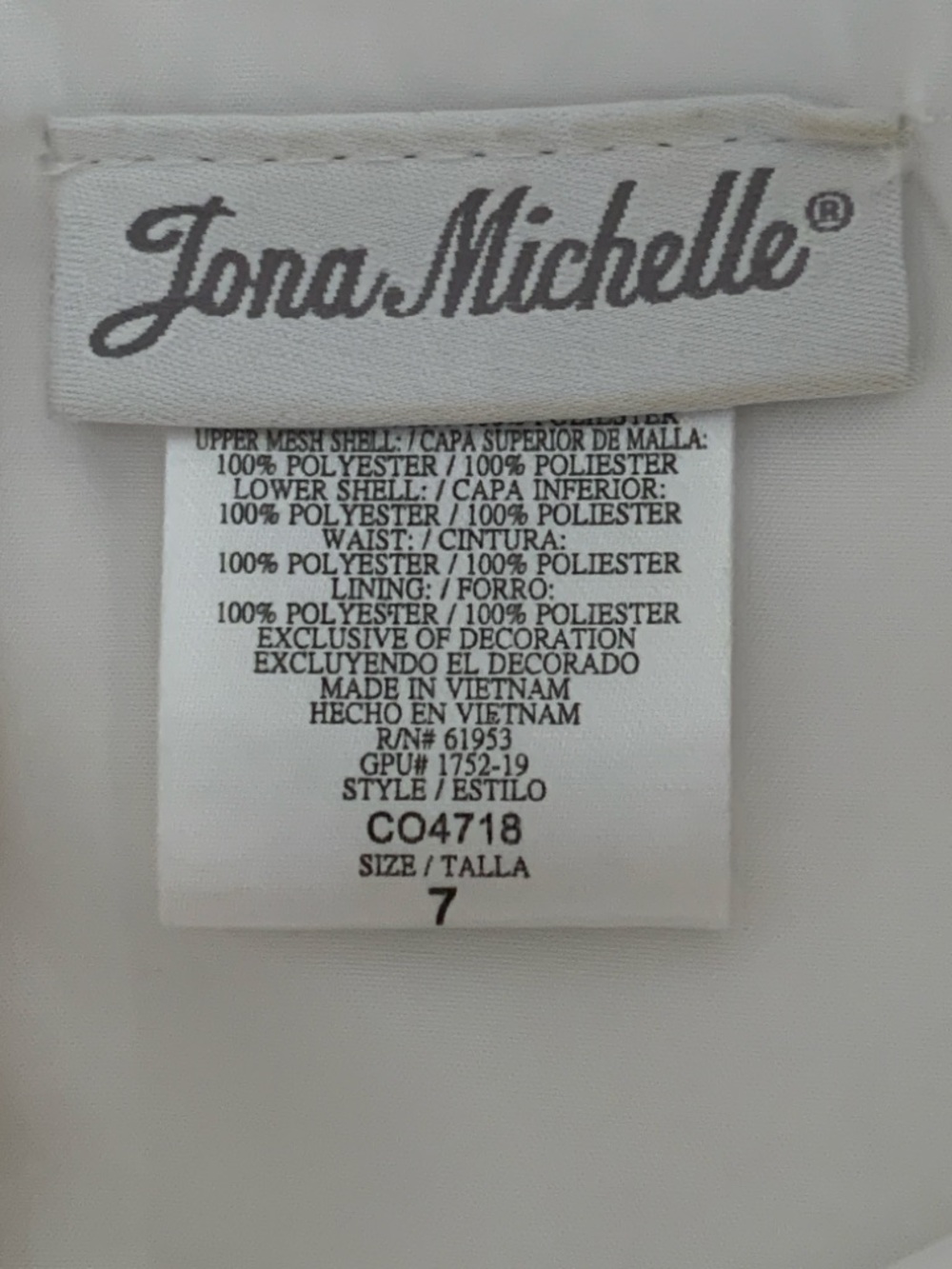 Jona Michelle Girls Lace & Tulle Party Dress Size 7 White Pink Flower Girl - Picture 2 of 11